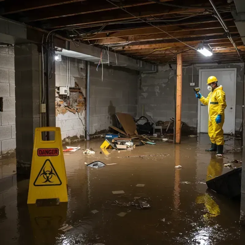 Flooded Basement Electrical Hazard in Belhaven, NC Property