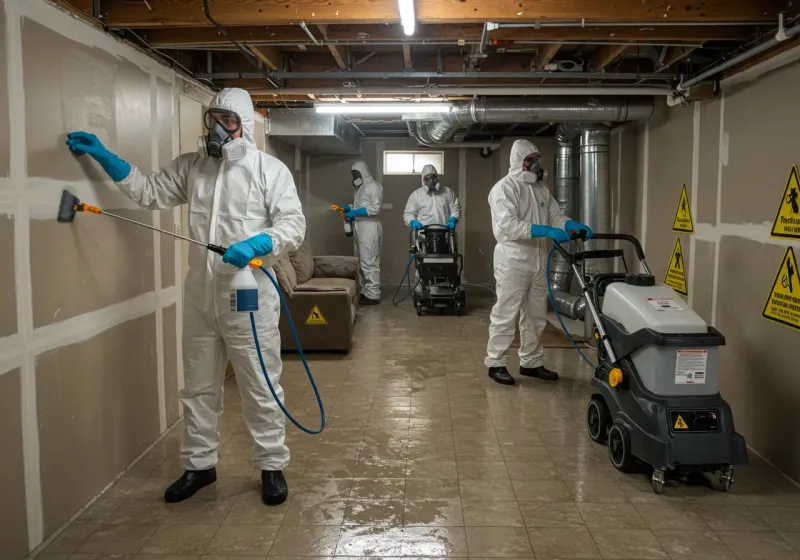 Basement Moisture Removal and Structural Drying process in Belhaven, NC